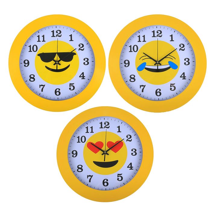 Часы настенные "Смайл", микс цветов, широкий обод, 35*35*3см