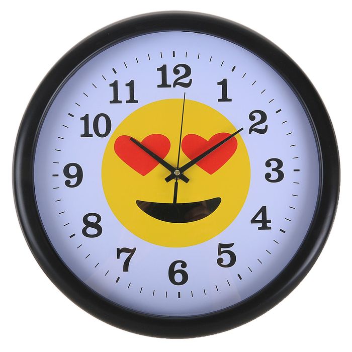 Часы настенные "Смайл", микс цветов, узкий обод, 35*35*3см