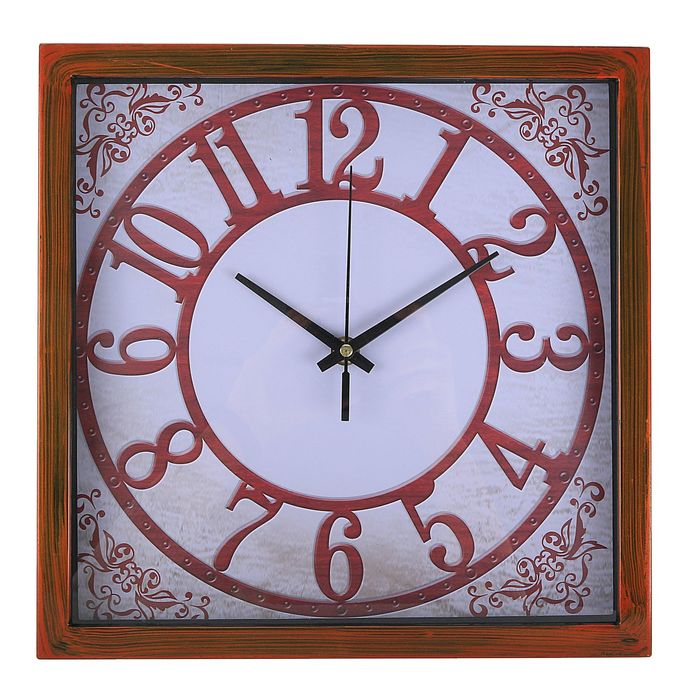 Часы настенные классика "Retro style", квадрат, микс цветов 28,5*2,5см
