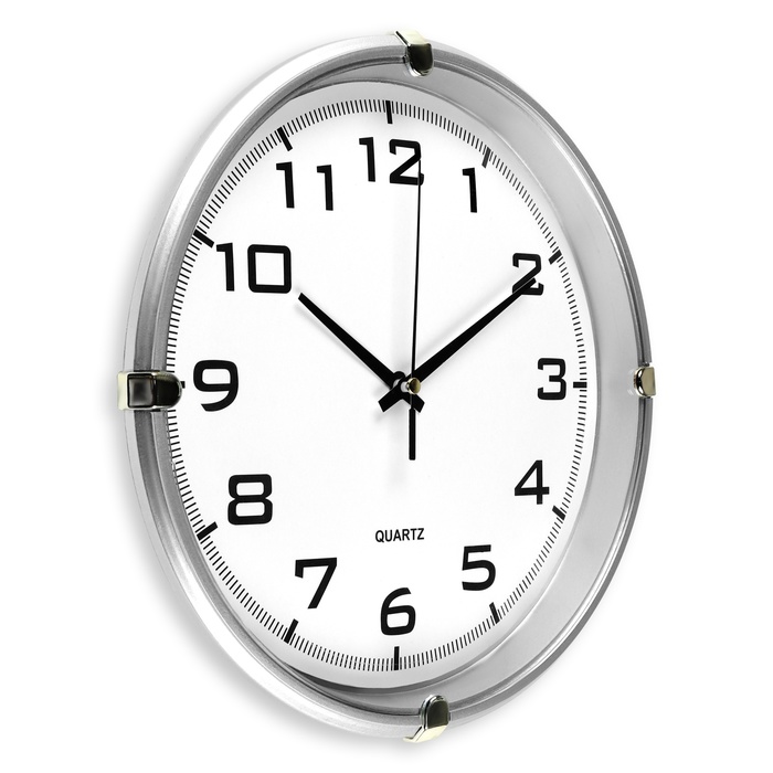 Часы настенные, серия Классика, Модерн, d-24.5 см, серебро