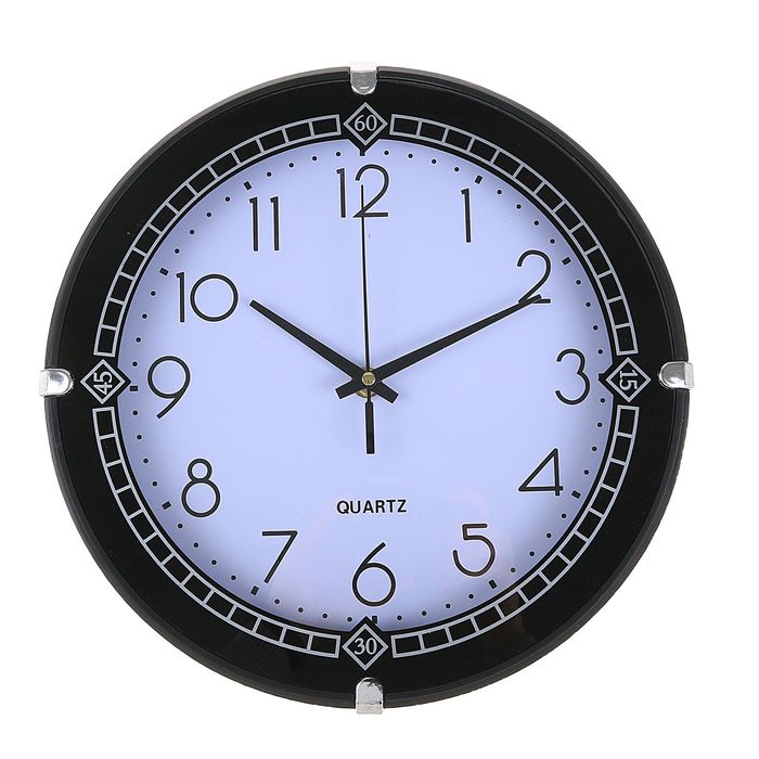 Часы настенные классика "Модерн", чёрный, круг, 28,5*3см