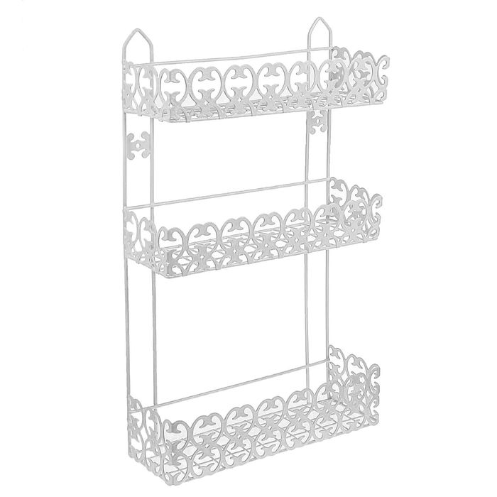 Полка 3х-ярусная "Винтаж", цвет белый