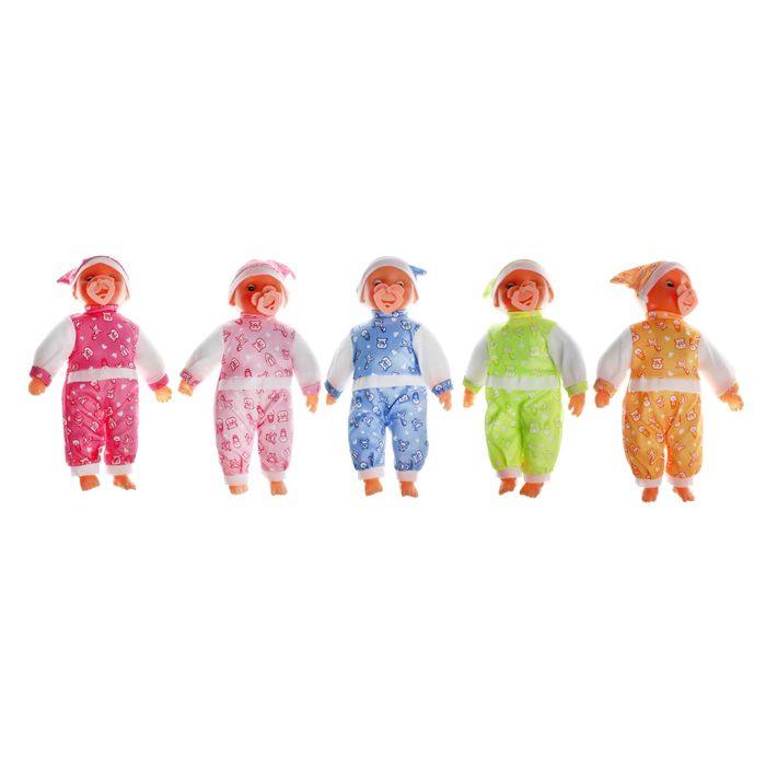Мягкая игрушка-кукла «Пупсик», говорящая, 4 звука, с соской, цвета МИКС