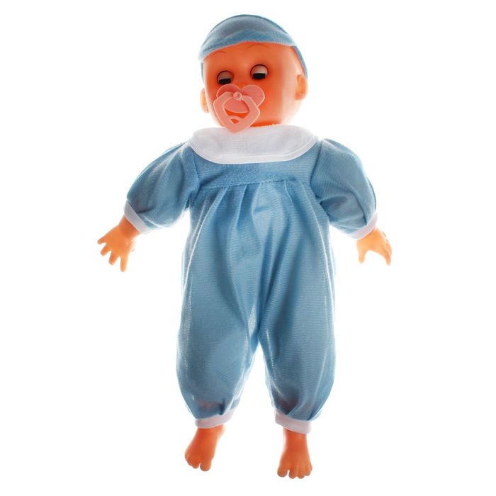 Мягкая игрушка-кукла говорящая "Малыш" с соской, 4 звука, цвета МИКС