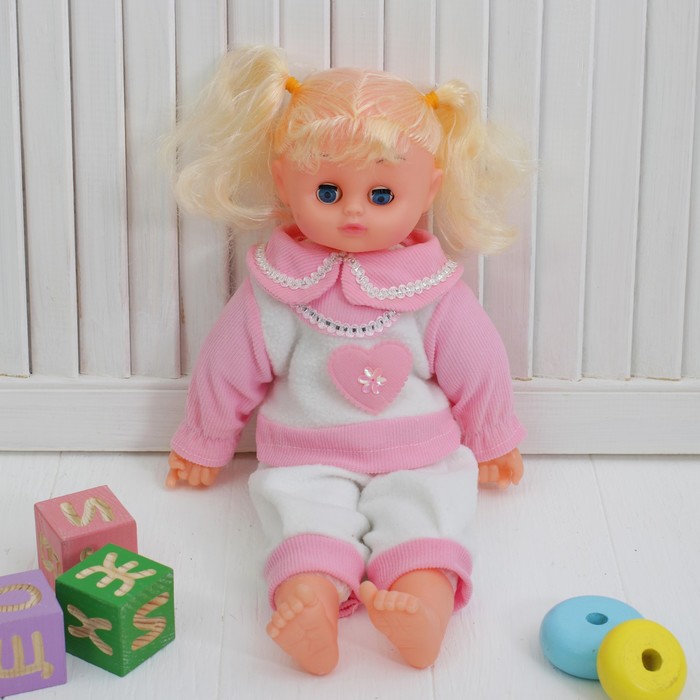Мягкая игрушка - кукла "Девчушка" с хвостиками, цвета МИКС