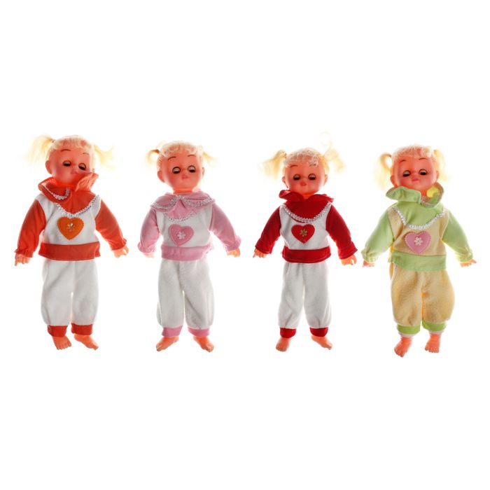 Мягкая игрушка - кукла "Девчушка" с хвостиками, цвета МИКС