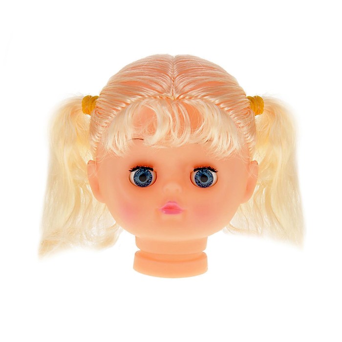 Голова с волосами-хвостиками для изготовления куклы