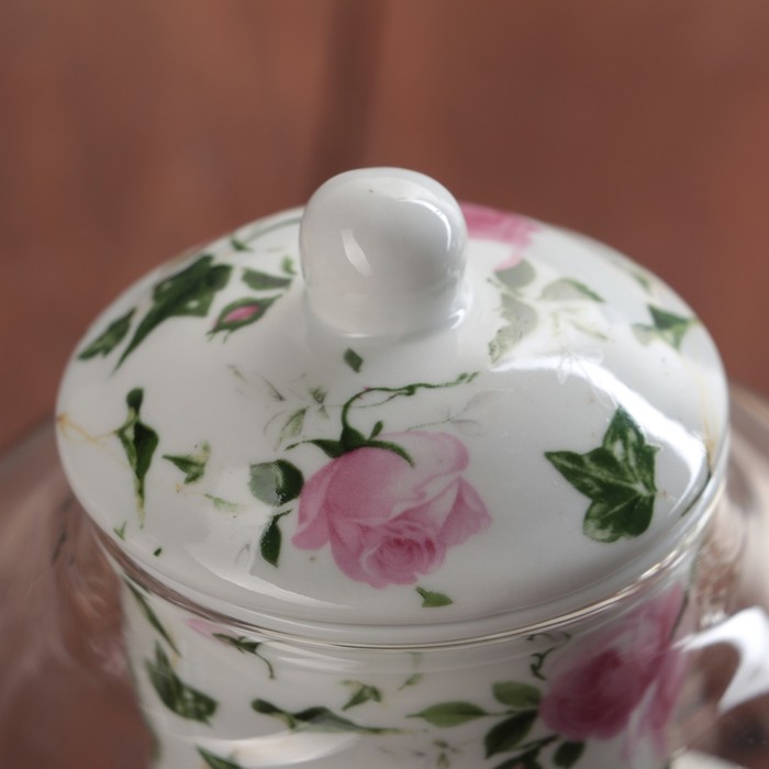 Чайник заварочный 800 мл "Весна", с керамическим ситом и подставкой для подогрева