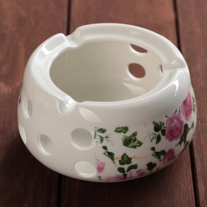 Чайник заварочный 800 мл "Весна", с керамическим ситом и подставкой для подогрева