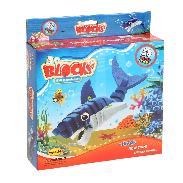 Набор для творчества "Создай 3D игрушку из EVA - Акула"