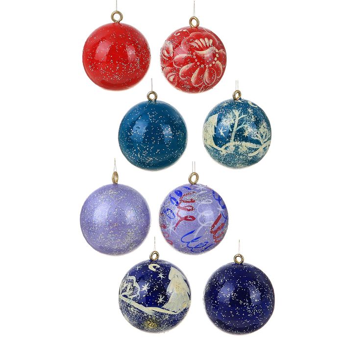 Набор шаров "Зимняя сказка" ассорти 12 шт 4 см