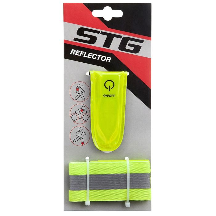 Катафот велосипедиста STG 49011 на липучке, 3 красных диода