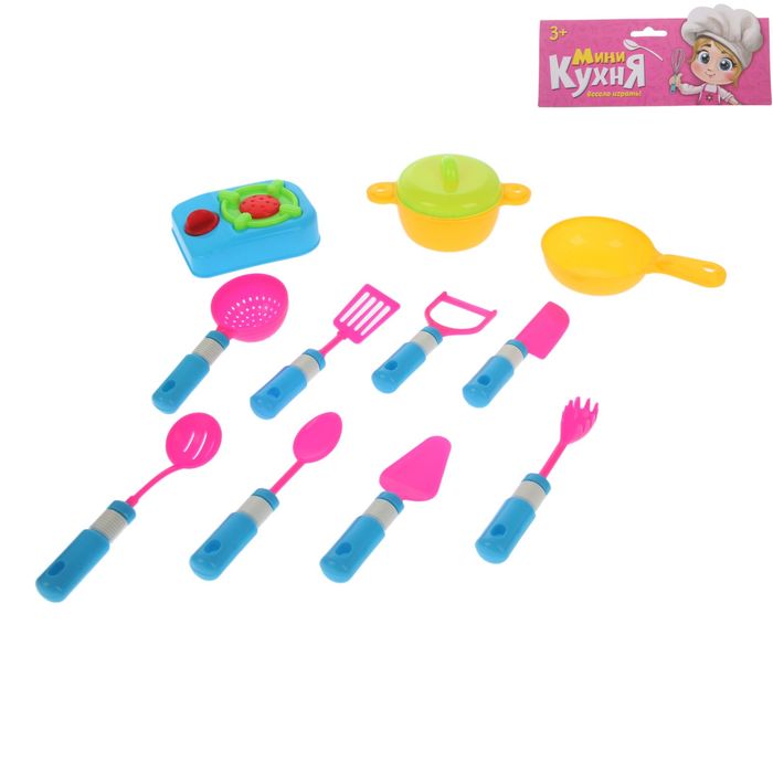 Набор посуды "Маленький шеф-5", с плитой, 11 предметов