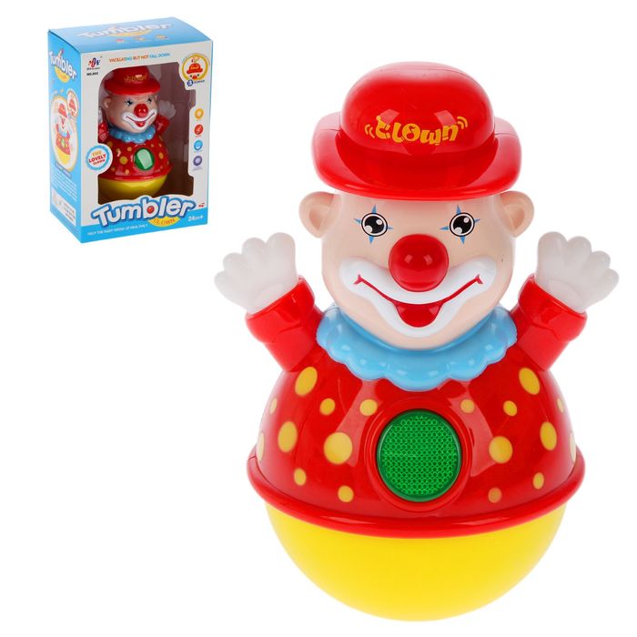 Неваляшка музыкальная «Весёлый клоун», световые эффекты