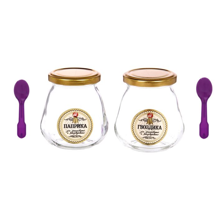 Набор банок для хранения специй 260 мл "Паприка и Гвоздика", 2 шт