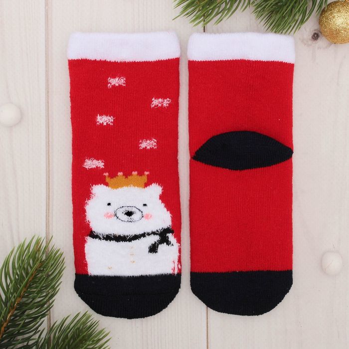 Носки махровые Collorista "Медведь в короне", 1-2 года (10-12 см)