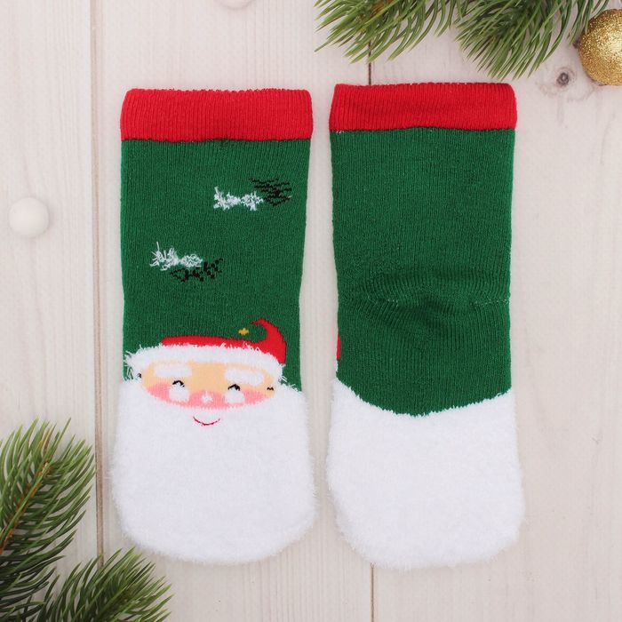 Носки махровые Collorista "Дедушка Мороз", 1-2 года (10-12 см)