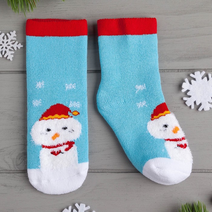 Носки махровые Collorista "Снеговик", 1-2 года (10-12 см)