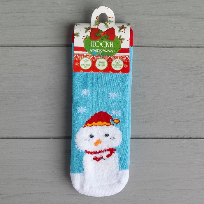 Носки махровые Collorista "Снеговик", 1-2 года (10-12 см)