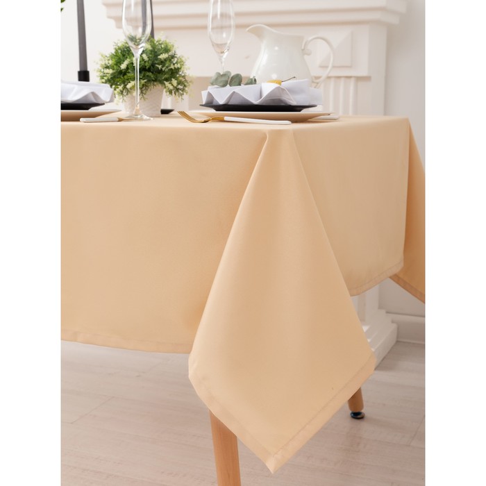 Скатерть "Этель" 150х300 см, однотонная цвет бежевый, пл. 192 г/м2, хл с ГМО