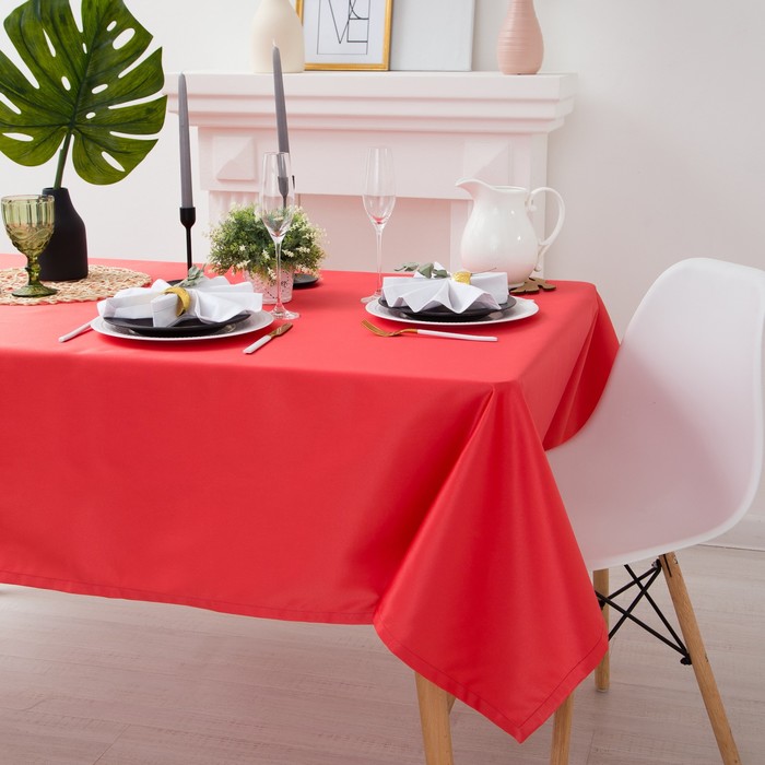 Скатерть "Этель" 150х300 см, однотонная цвет лососевый, пл. 192 г/м2, хл с ГМО