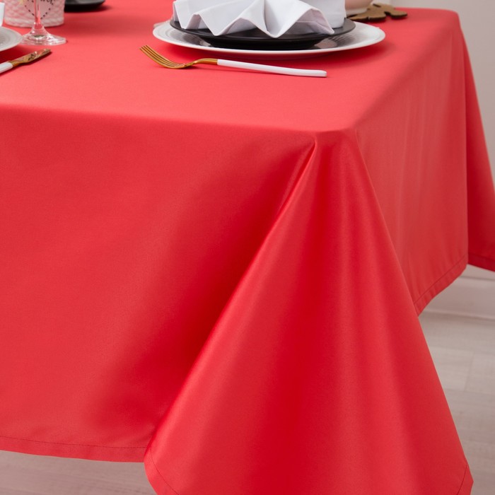 Скатерть "Этель" 150х300 см, однотонная цвет лососевый, пл. 192 г/м2, хл с ГМО