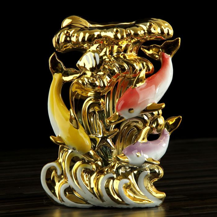 Сувенирный вазон "Цветные дельфины"