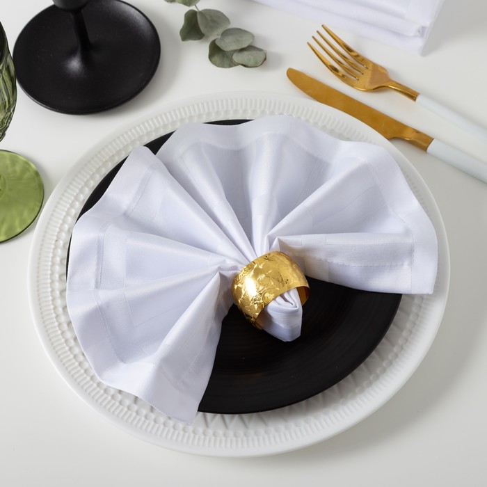 Набор салфеток "Этель" Геометрия 32*32 - 4 шт, цв.белый, пл. 192 г/м2, хл с ГМО