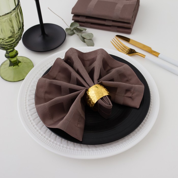 Набор салфеток "Этель" Геометрия 32*32 - 4 шт, цв.серый, пл. 192 г/м2, хл с ГМО