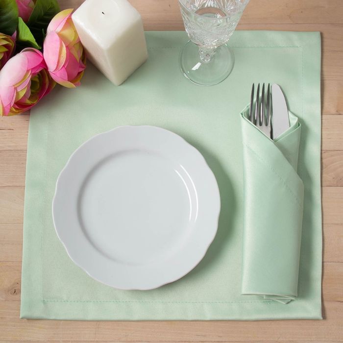 Набор салфеток "Этель" однотонный 32*32 - 4 шт, цв.мятный, пл. 192 г/м2, хл с ГМО