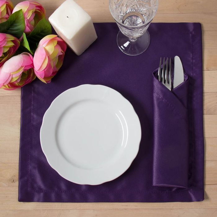 Набор салфеток "Этель" однотонный 32*32 - 4 шт, цв.фиолетовый, пл. 192 г/м2, хл с ГМО