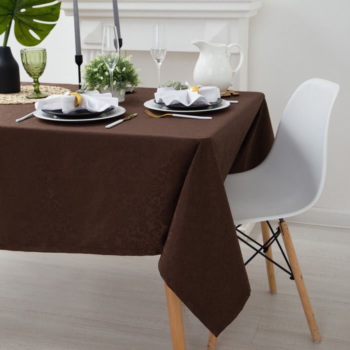 Скатерть "Этель" Роскошь 150*150, цв шоколадный, пл. 192 г/м2, хл с ГМО