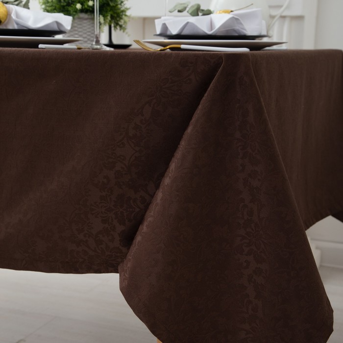 Скатерть "Этель" Роскошь 150*150, цв шоколадный, пл. 192 г/м2, хл с ГМО