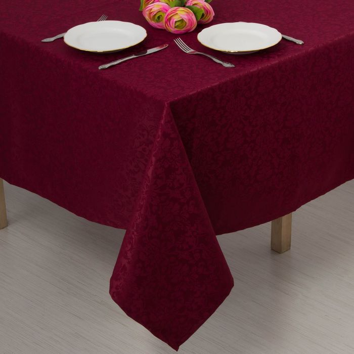 Скатерть "Этель" Роскошь 150*200, цв. винный пл. 192 г/м2, хл с ГМО