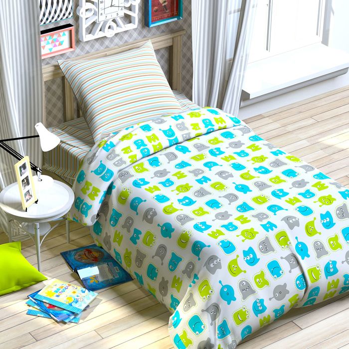 Постельное бельё "Этелька" Космические сны 143х215 см, 150х214 см, 70х70 см, поплин