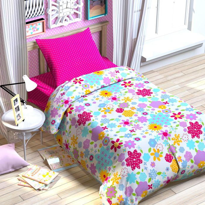 Постельное бельё "Этелька" Цветные сны 143х215 см, 150х214 см, 70х70 см, поплин