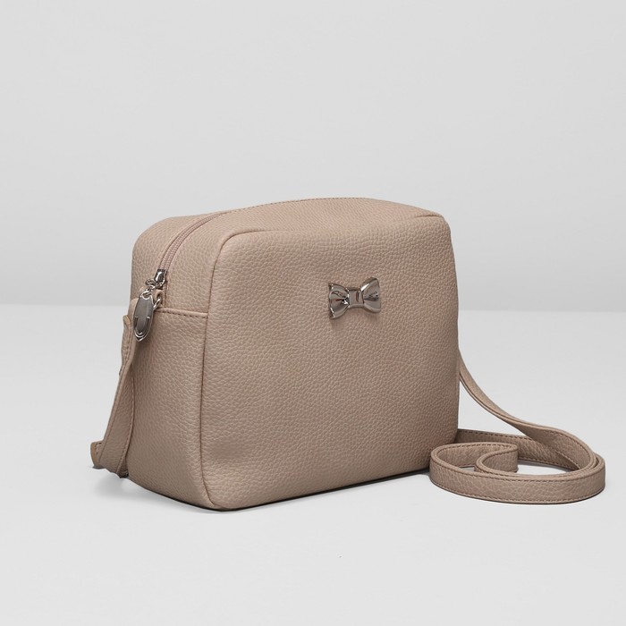 Сумка женская на молнии, 1 отдел на молнии, наружный карман, регулируемый ремень, цвет бежевый