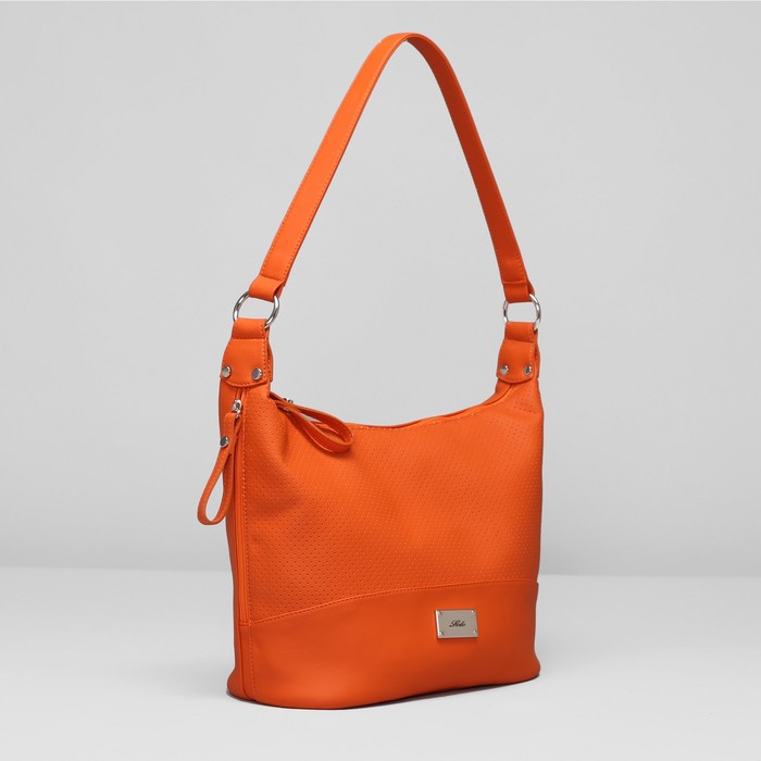 Сумка женская на молнии, 1 отдел, 3 наружных кармана, цвет оранжевый