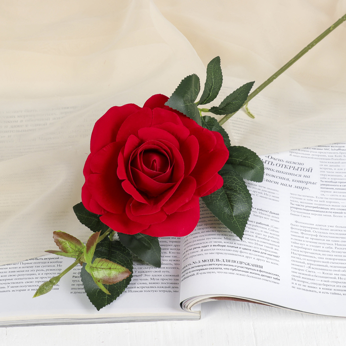 Цветок искусственный "Роза Мари" красная