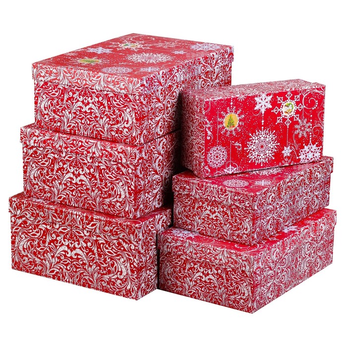 Набор коробок 6 в 1 "Узоры" (22,5х12,5х7,5 см/25х15х8,5см/27х17х9,5см/30х20х10,5см/32х22х11,5см)