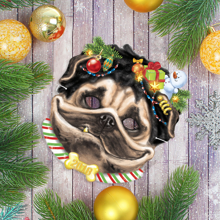 Маска карнавальная "Мопс"