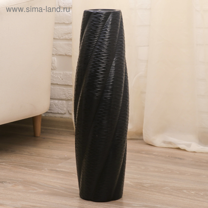Ваза керамика напольная Объёмные полосы овал, 60 см, микс ваза керамика напольная алан 9х58 см микс белый чёрный