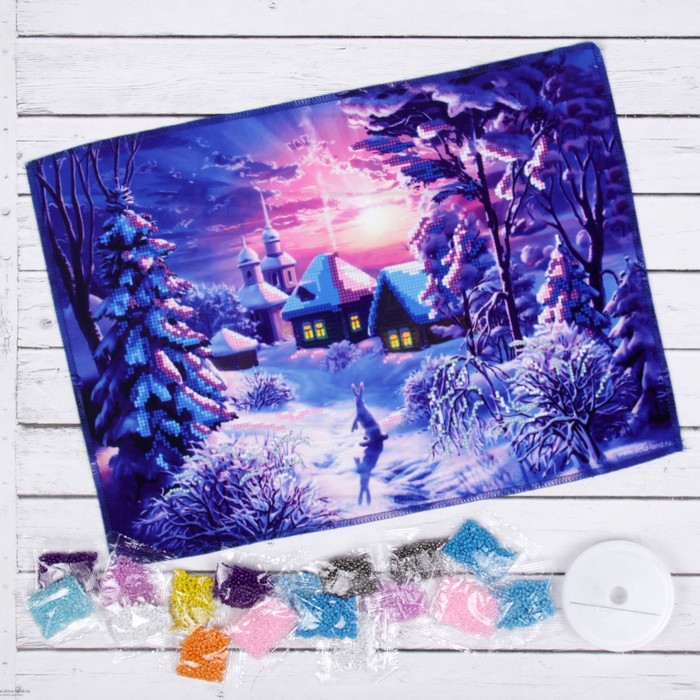 Набор для вышивки бисером "Зимний пейзаж", 25 х 35 см