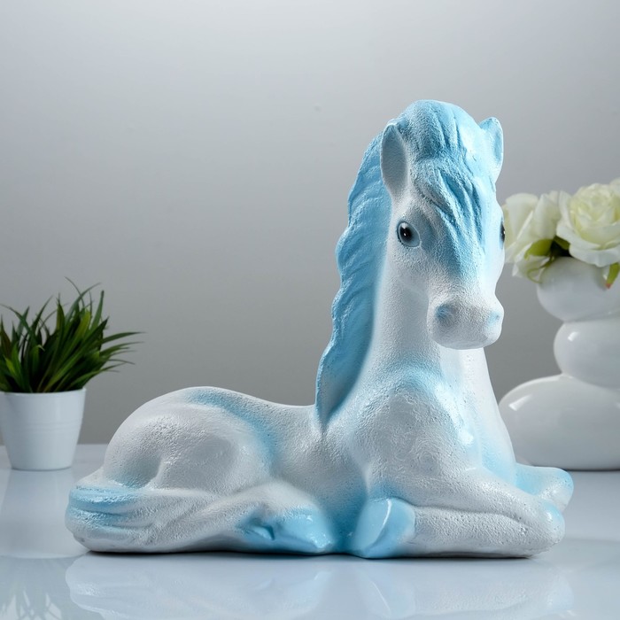 Копилка "Лошадь лежа" большая белая МИКС 38см
