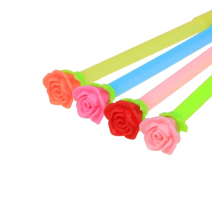 Ручка гелевая-прикол Роза МИКС