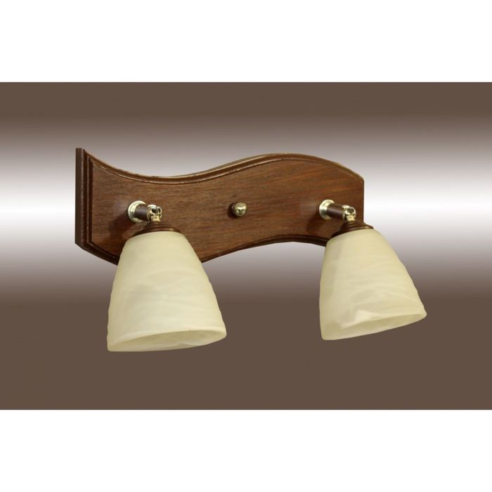 Бра деревянное "Аврора", ясень коричневый, 2 лампы