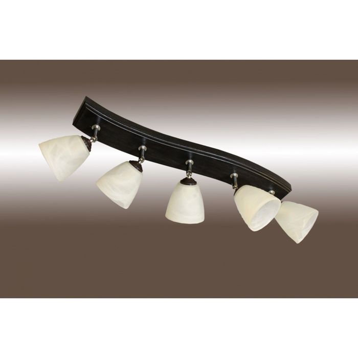 Люстра деревянная "Аврора", ясень венге, 5 ламп