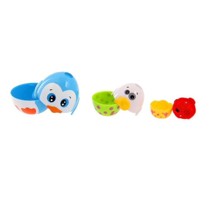 Пирамидка "Веселые пернатые", 3 предмета цвет:МИКС