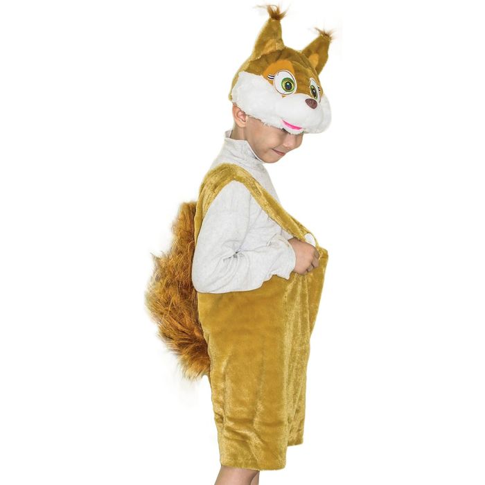 Карнавальный костюм "Бельчонок", шапочка, комбинезон, 4-7 лет