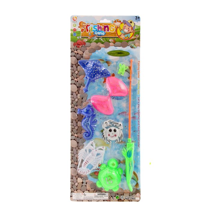 Рыбалка "Морские жители", удочка, 6 рыбок, МИКС
